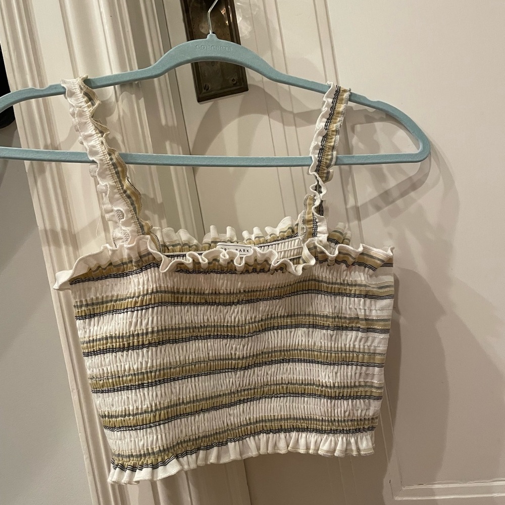 Striped stretchy material cropped tank top from vanilla sky